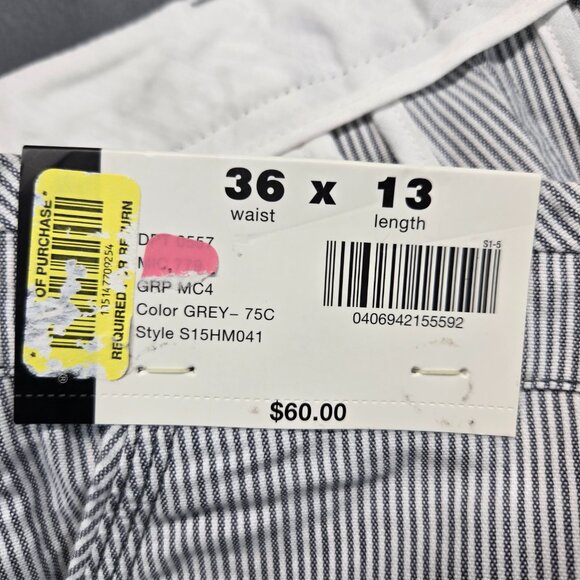 Murano Men’s Gray Pinstripe Cotton Shorts – Size 36 x 13 – NWT - Picture 10 of 15